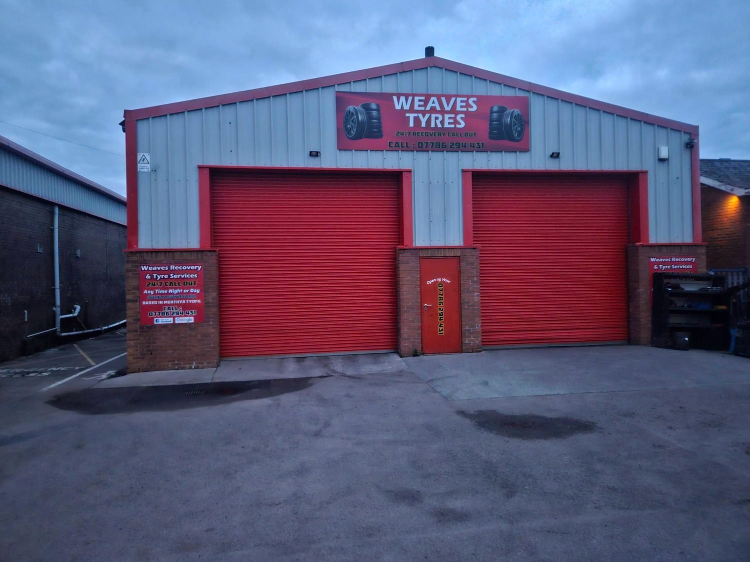 Weaves Tyres garage premises at Pant Industrial Estate, Merthyr Tydfil